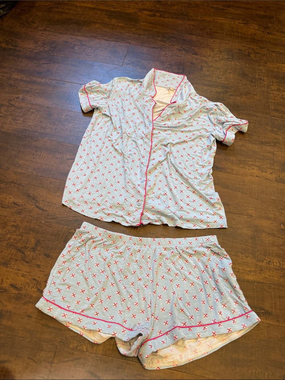 Nordstrom Light Blue and Pink Short Pajama Set